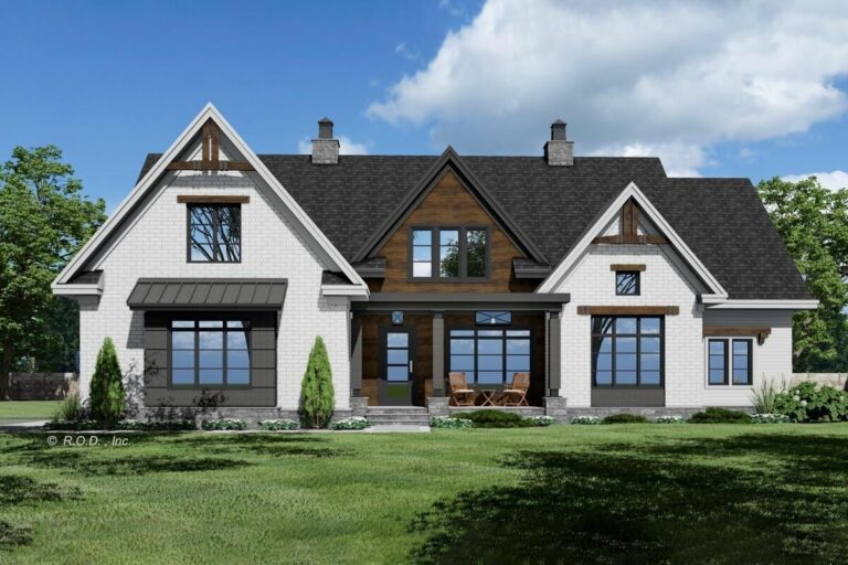 5-Bedroom 2-Story Contemporary Farmhouse with Bonus Expansion Space (Floor Plan)