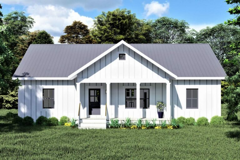 1-Story 3-Bedroom Southern Country Home with an Split Bedrooms (Floor Plan)