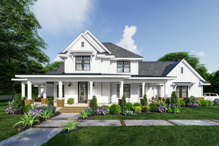 4-Bedroom 2-Story Modern Farmhouse with Bonus Room (Floor Plan)
