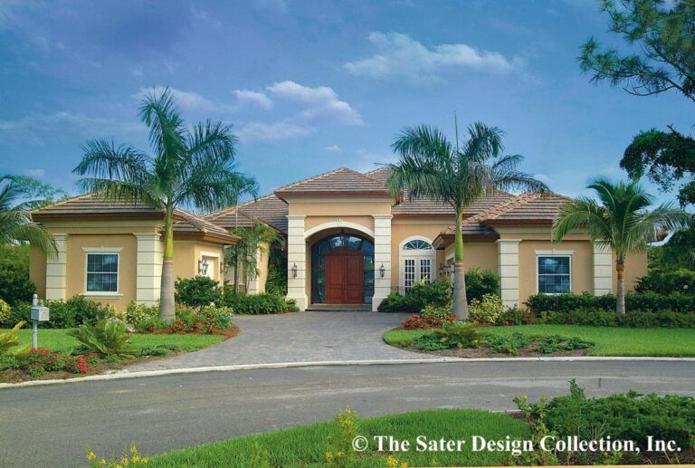 3-Bedroom 1-Story Coastal Mediterranean Home with Veranda for Indoor Outdoor Living (Floor Plan)