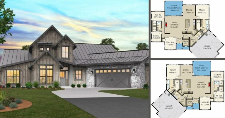 4-Bedroom 1 Story Rustic Modern Farmhouse With Multi-Use Flex Room (Floor Plan)
