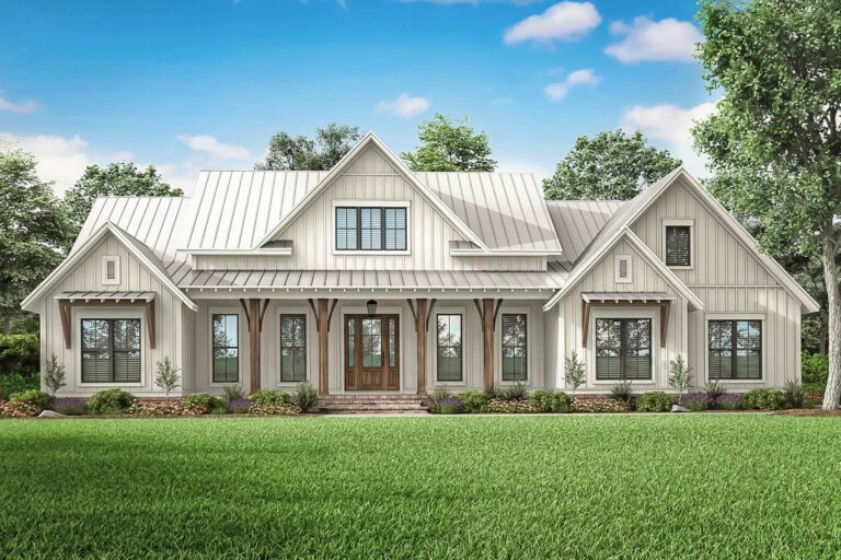 Elegant 4-Bedroom 2-Story Modern Farmhouse With Bonus Room and Optional 3-Car Garage (Floor Plan)