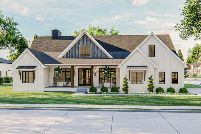 6-Bedroom Double-Story Modern Farmhouse with Exceptional Master Suite (Floor Plan)