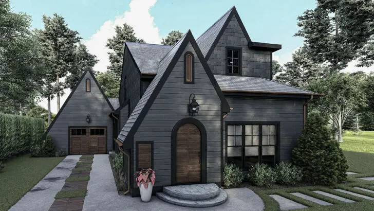 3-Bedroom 2-Story Transitional European Home with Main-Level Master Suite (Floor Plan)