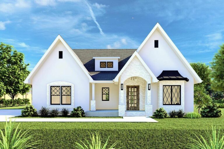 3-Bedroom 1-Story Tudor Cottage With Flex Room (Floor Plan)