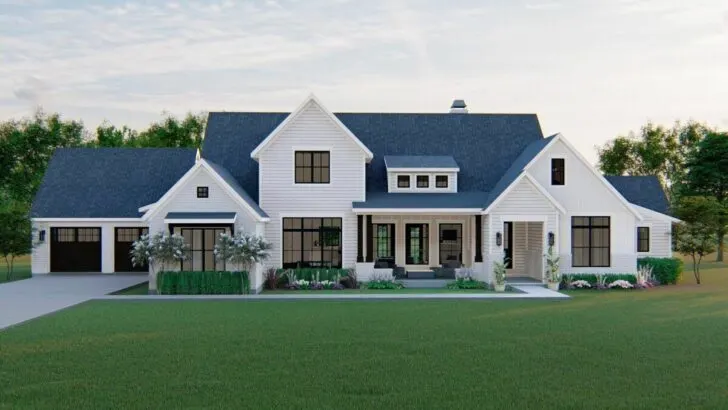 4-Bedroom 2-Story Modern Farmhouse With Spacious Home Office (Floor Plan)