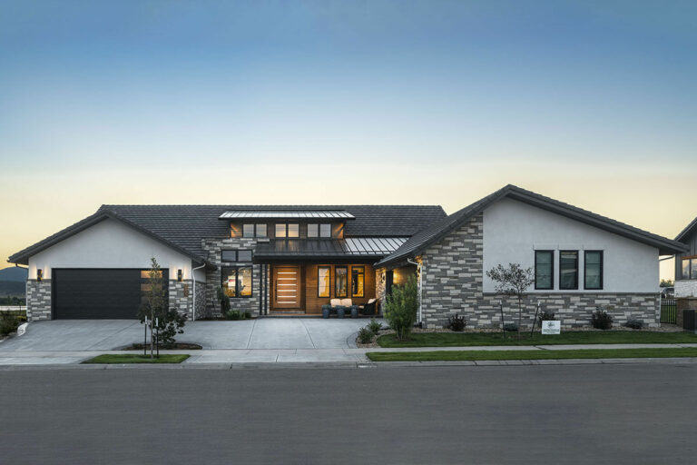 4-Bedroom One-Story Contemporary Mountain Craftsman Home With 4-Car Garage and Bonus Lower Level (Floor Plan)