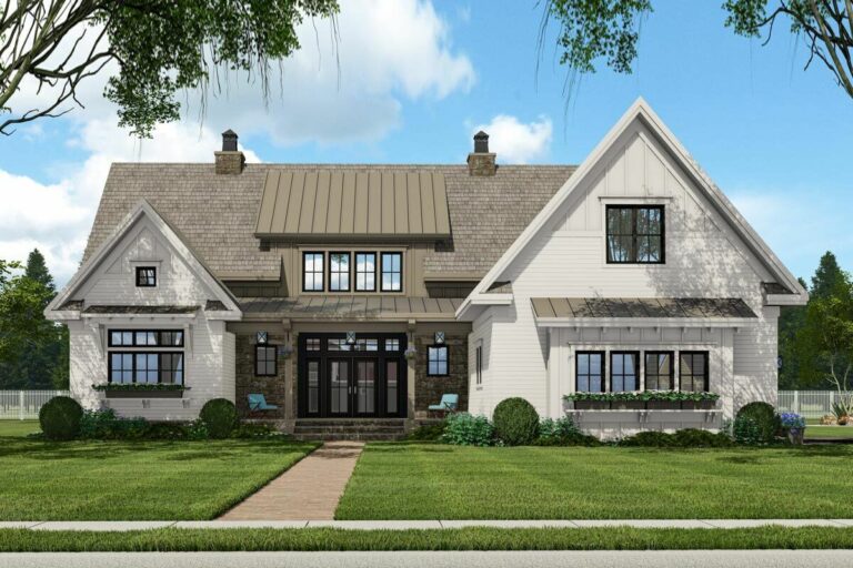 5-Bedroom 2-Story New American House with Prep Kitchen and Two Laundry Rooms (Floor Plan)