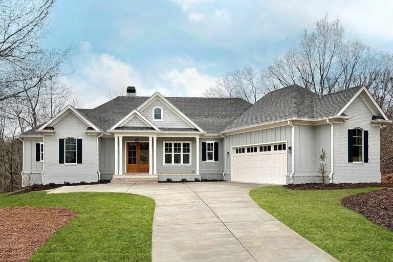 4-Bedroom 1-Story Country Craftsman Home with Walk-out Lower Level (Floor Plan)