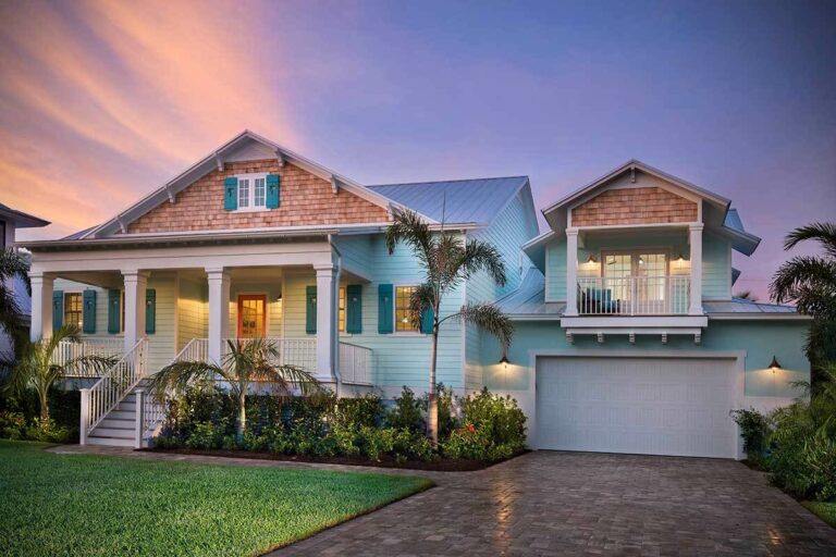 Contemporary 4-Bedroom 2-Story Coastal House with Upstairs Studio (Floor Plan)