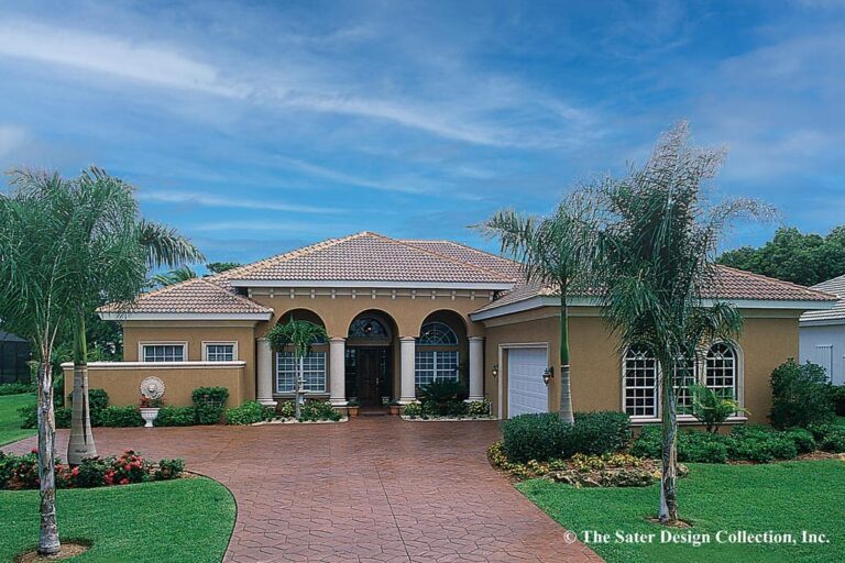1-Story 3-Bedroom Mediterranean Home with Indoor-Outdoor Living (Floor Plan)
