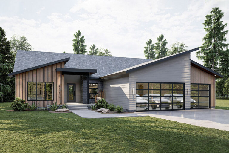 1-Story 3-Bedroom Modern Exterior Home With Tray Ceiling Grandeur (Floor Plan)