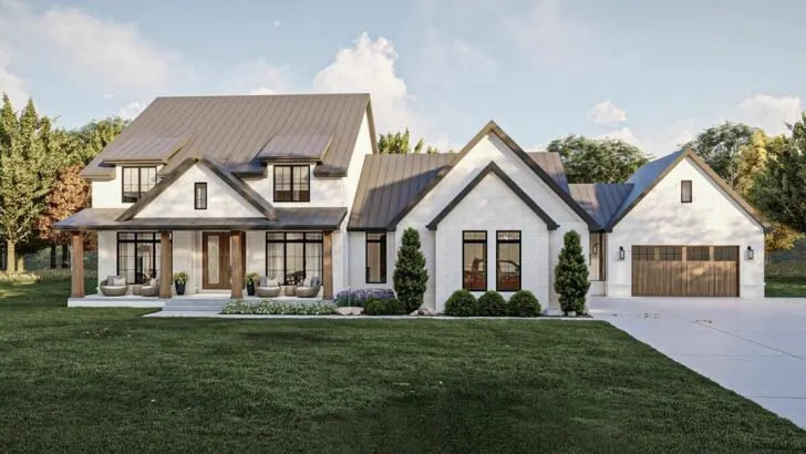 4-Bedroom 2-Story Modern Farmhouse With a Grand 2-Story Great Room (Floor Plan)