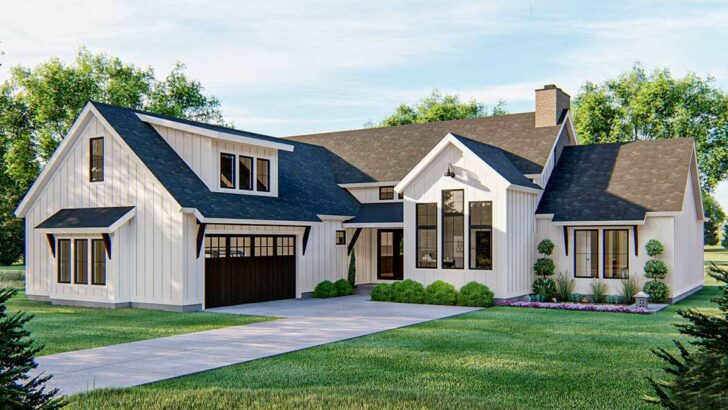 5-Bedroom 2-Story Modern Farmhouse With Bonus and Lower Level Expansion (Floor Plan)