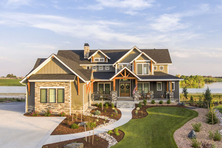 5-Bedroom 2-Story Craftsman Home with 4-Car Garage and Upstairs Office (Floor Plan)