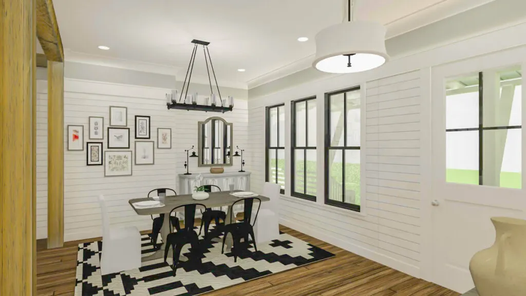 2-Story 4-Bedroom Farmhouse with Rustic Wood Beams (Floor Plan ... - Rustic Wood Beam Floor Layout