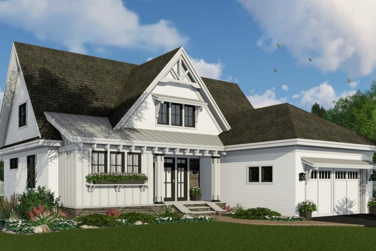 4-Bedroom 2-Story Modern Farmhouse with Two Laundry Rooms (Floor Plan)