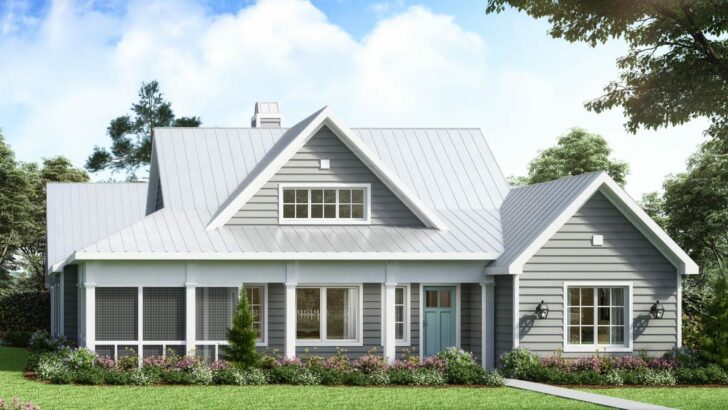 3-Bedroom Single-Story Farmhouse With Bonus Room and Attached 2-Car Garage (Floor Plan)