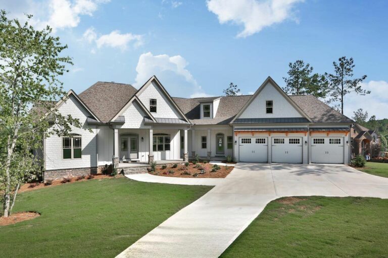 6-Bedroom 2-Story Craftsman Home With Angled Garage (Floor Plan)