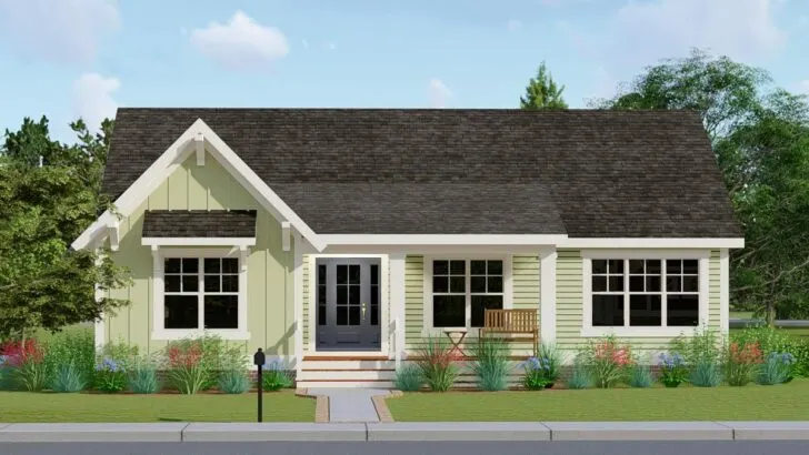 1-Story 4-Bedroom Cottage With Optional Lower Level (Floor Plan)