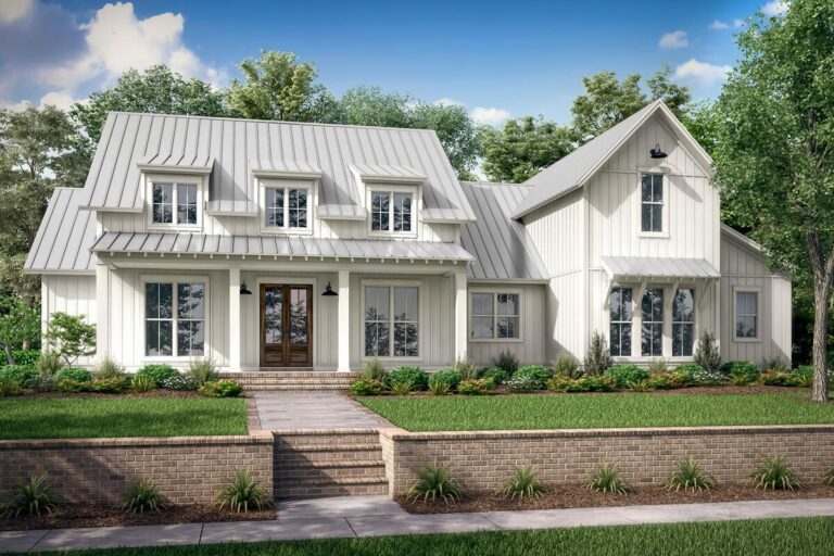 2-Story 4-Bedroom Modern Farmhouse with 2-Car Garage (Floor Plan)