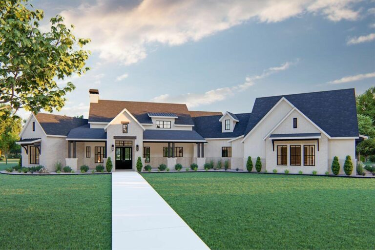 3-Bedroom 2-Story House With Extra Bonus Room above Angled Garage (Floor Plan)