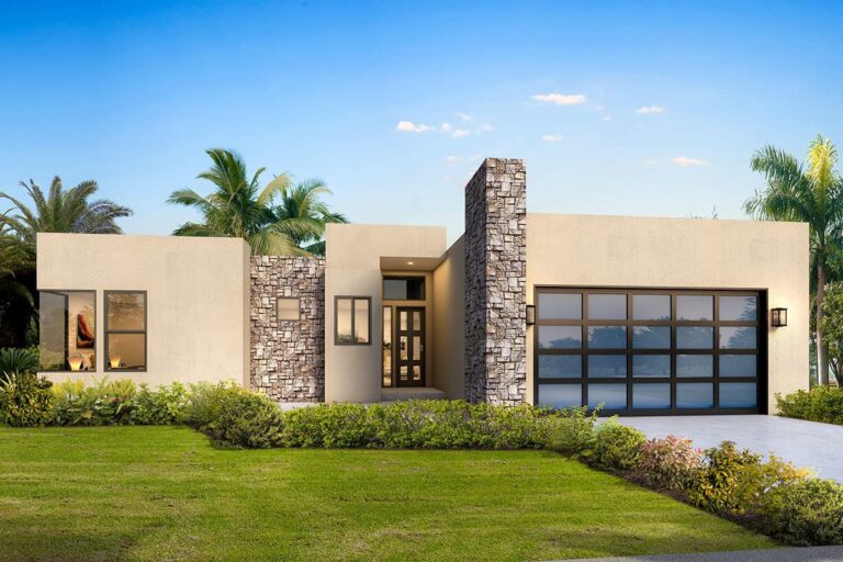 3-Bedroom Single-Story Contemporary Home with Split Beds (Floor Plan)
