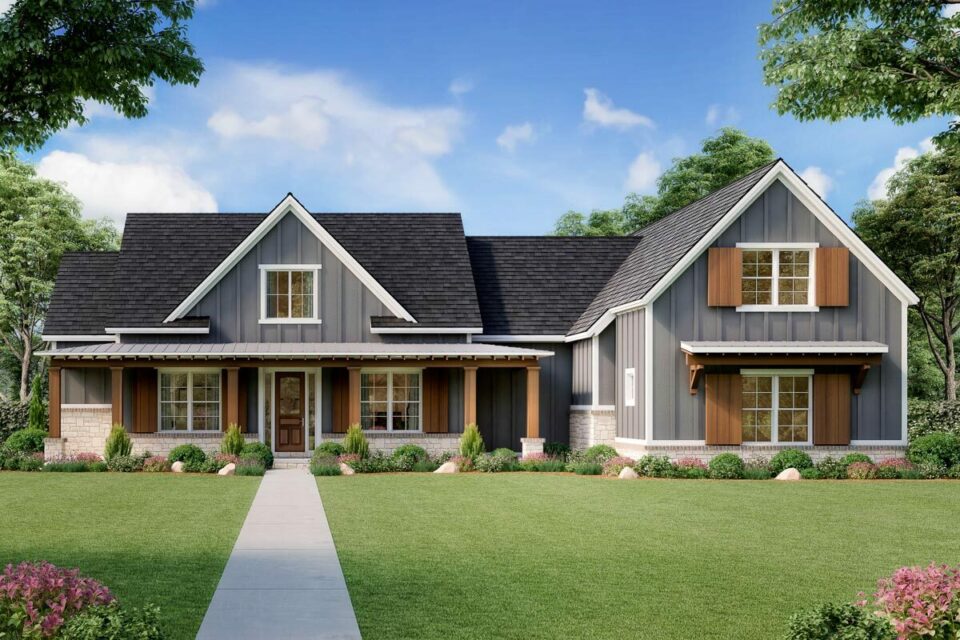 5-Bedroom Single-Story Modern Farmhouse With Bonus Room and Man Cave ...