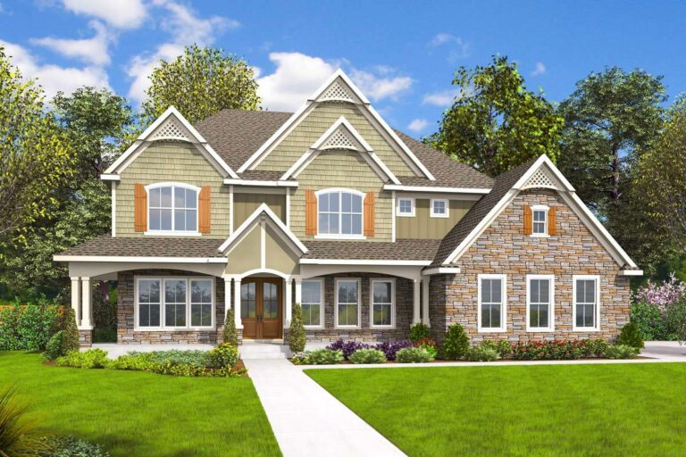 5-Bedroom Two-Story Craftsman Home With Amazing Great Room (Floor Plan)