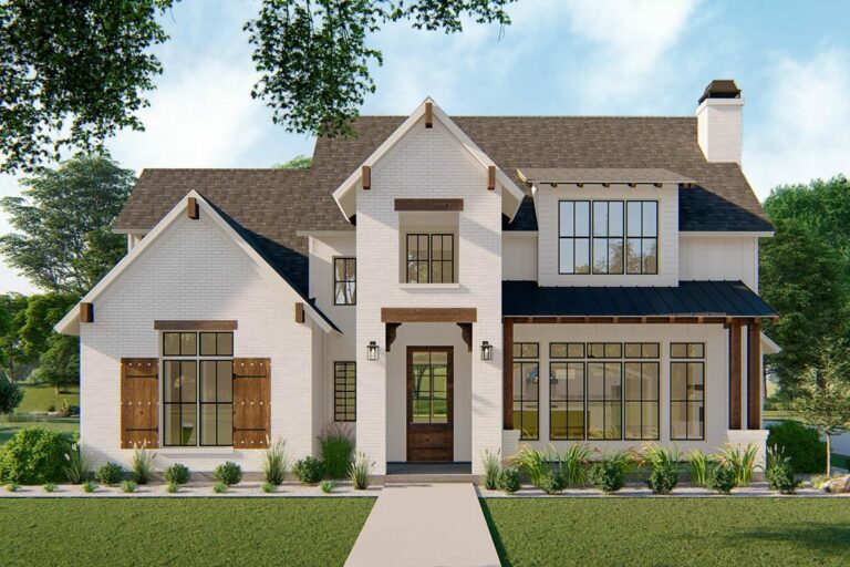 Modern 4-Bedroom 2-Story Farmhouse With Main-Floor Master and Guest Suite (Floor Plan)