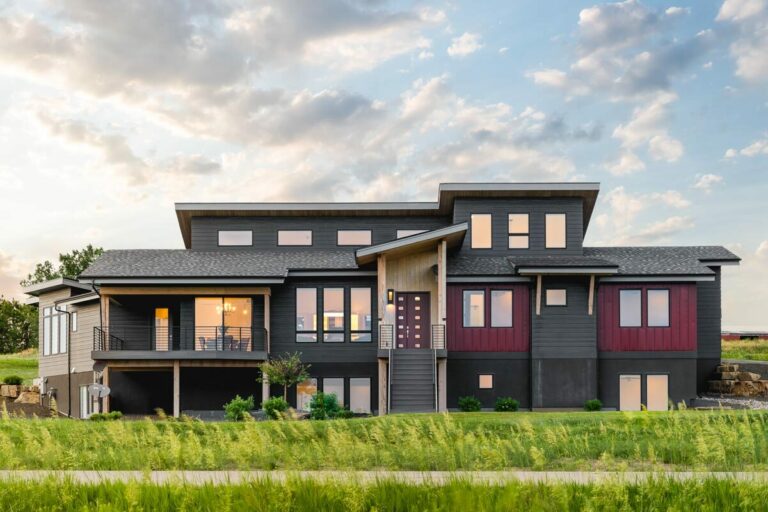 Single-Story 4-Bedroom Modern Mountain House with Angled Master Suite and a Home Office (Floor Plan)