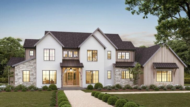 4-Bedroom 2-Story Transitional House With Main Floor Master Bedroom and 3-Car Garage (Floor Plan)