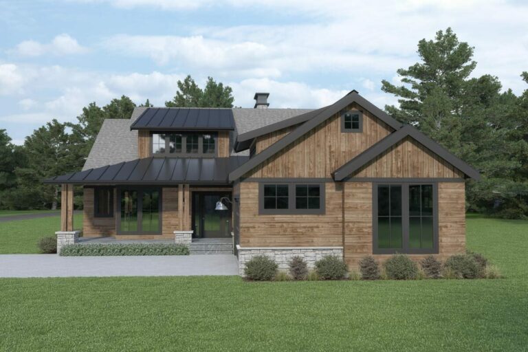 3-Bedroom 2-Story Mountain Craftsman House with Main-floor Master Suite (Floor Plan)
