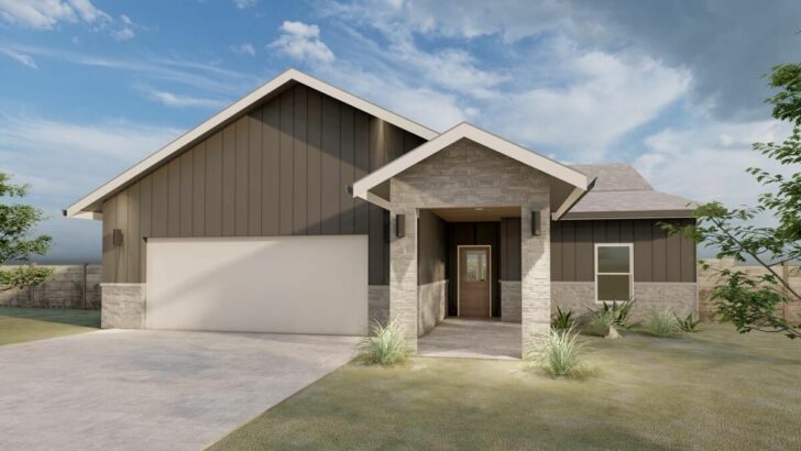 3-Bedroom One-Story House with 2-Car Garage (Floor Plan)
