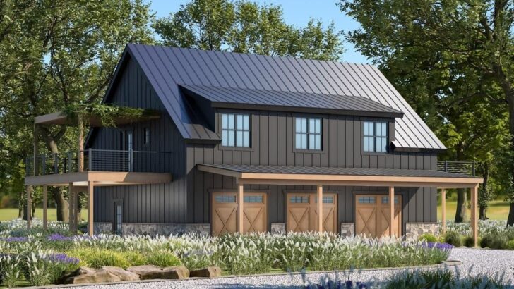1-Bedroom 2-Story Mountain Carriage House with Ample Outdoor Living / Storage (Floor Plan)