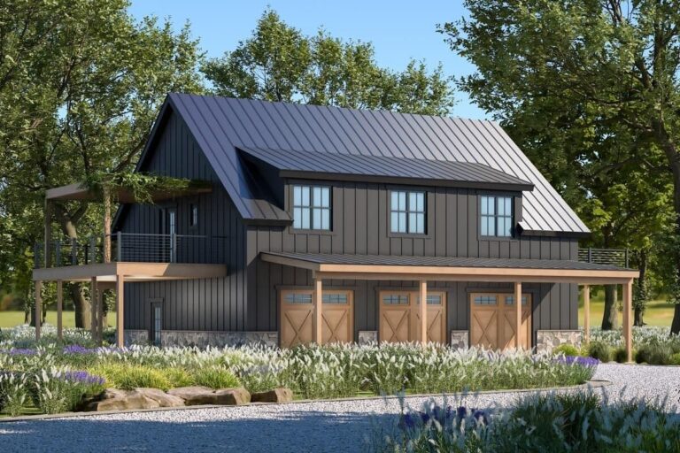 1-Bedroom 2-Story Mountain Carriage House with Ample Outdoor Living / Storage (Floor Plan)