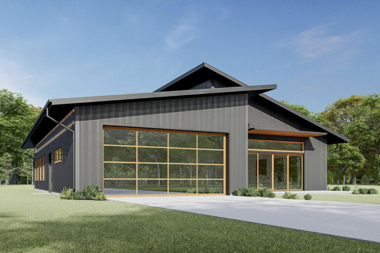 3-Bedroom Single-Story Modern Barndominium House with Vaulted Great Room (Floor Plan)