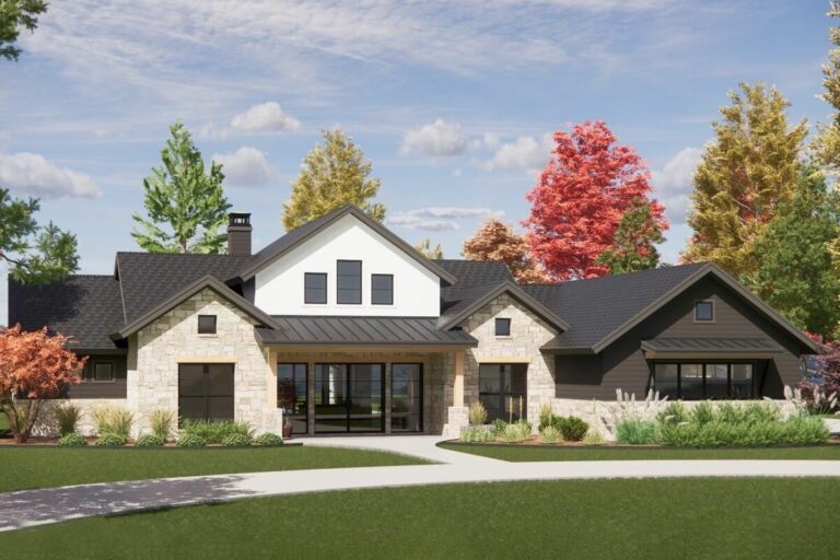 4-Bedroom Single-Story European Ranch Home with Private Primary Suite and Game Room (Floor Plan)