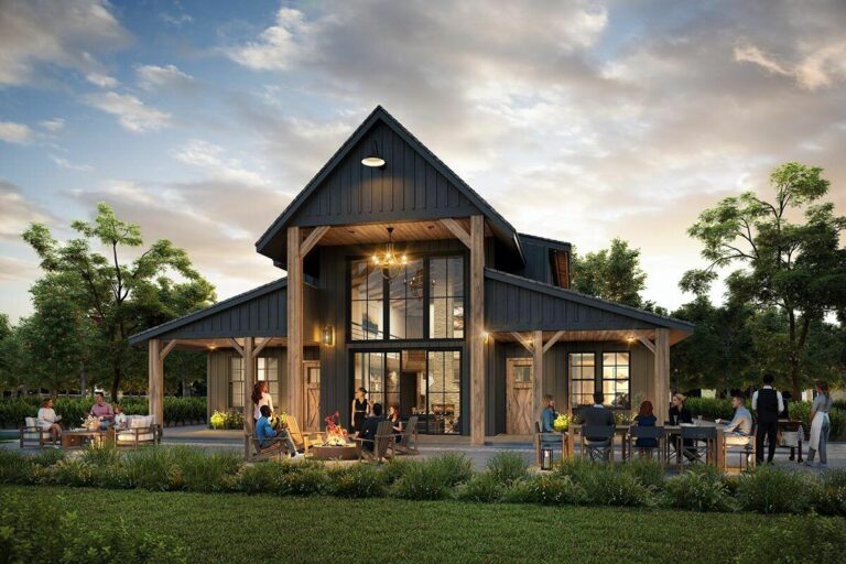 2-Story 4-Bedroom Barn House With Guest Quarters and Optional Foyer (Floor Plan)