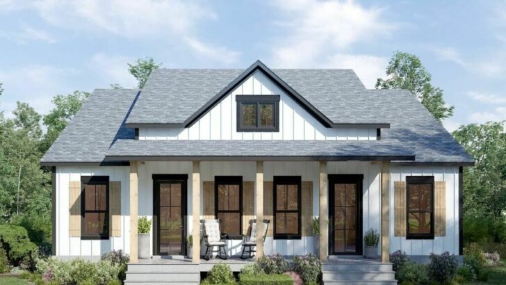 3-Bedroom Single-Story Modern Farmhouse Style Twin Duplex House with Open Concept Living (Floor Plan...