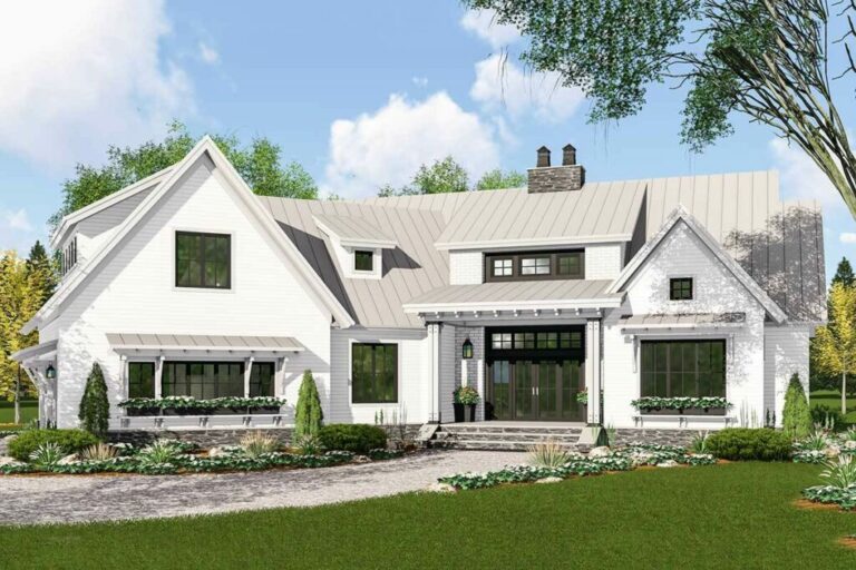 Expandable 4-Bedroom 2-Story Farmhouse with Gaming Loft Option (Floor Plan)