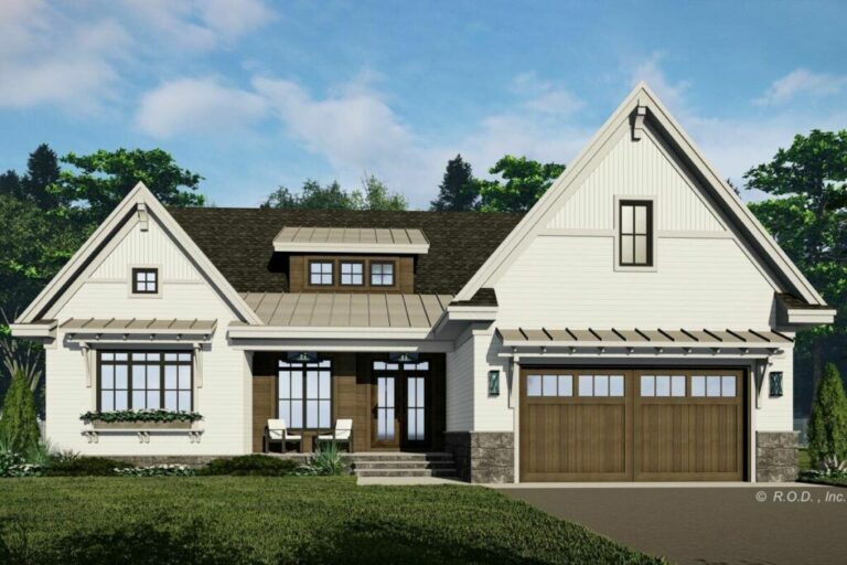 3-Bedroom Single-Story Modern Farmhouse with Outdoor Living Spaces (Floor Plan)