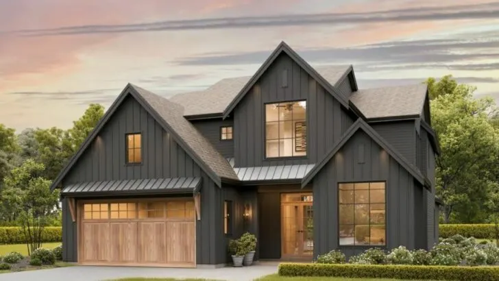 4-Bedroom 2-Story Modern Farmhouse with 2-Story Great Room (Floor Plan)