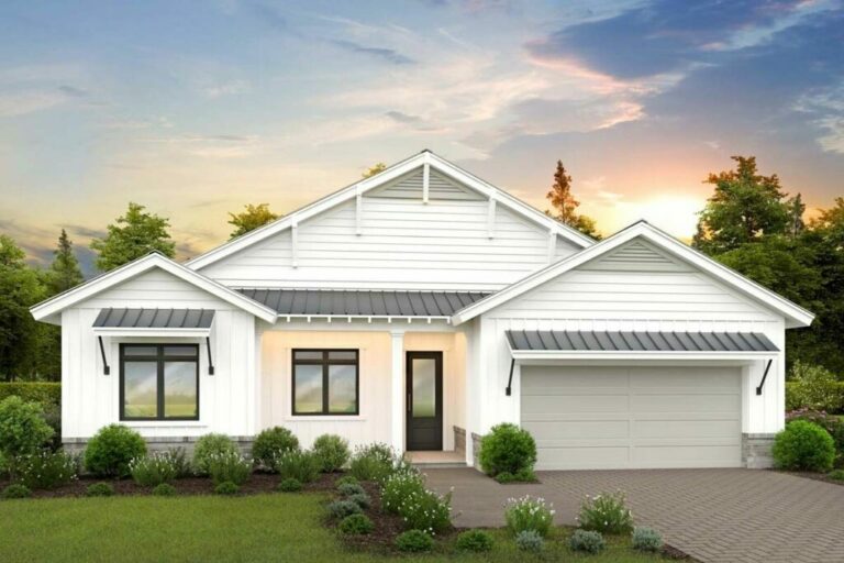 1-Story 4-Bedroom New American Farmhouse with Private Owner’s Suite (Floor Plan)