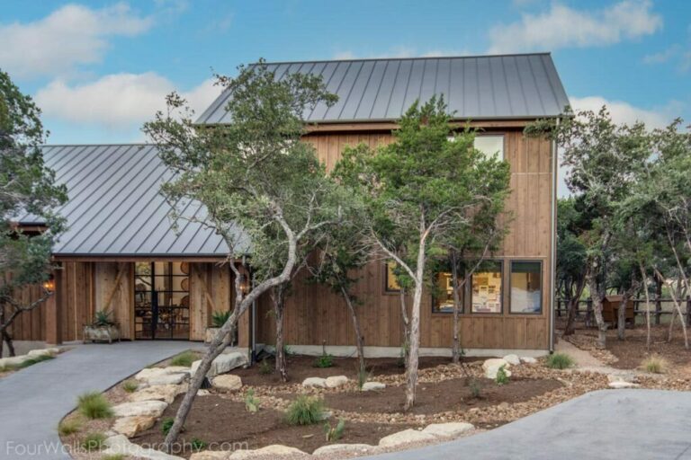 2-Story 3-Bedroom Barn Style House with 2-Story Living Space and Private Courtyard (Floor Plan)