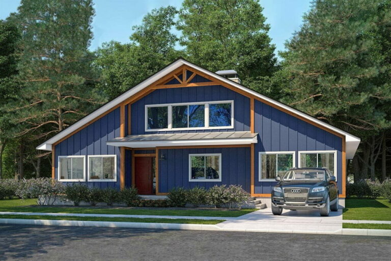 3-Bedroom 2-Story Rustic Barndominium House with Decorative Gable (Floor Plan)
