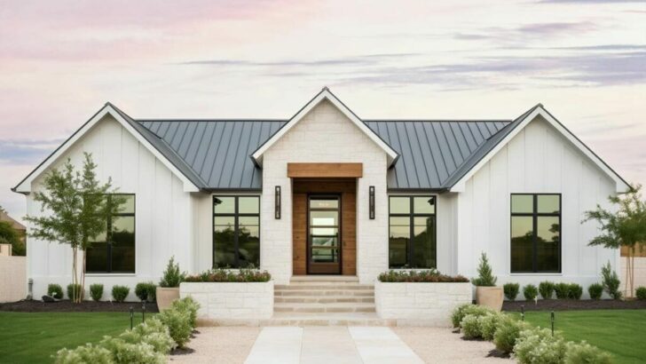 Contemporary Ranch One-Story 4-Bedroom Farmhouse with Flex Room (Floor Plan)