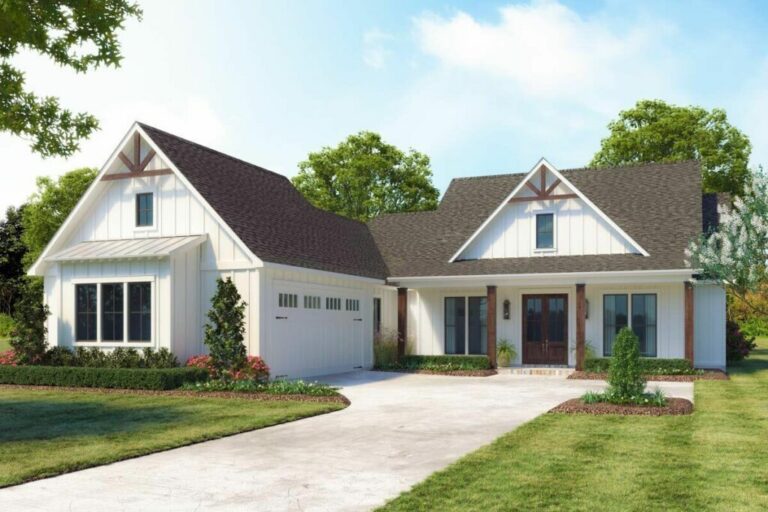 4-Bedroom 1-Story Modern Farmhouse with Oversized Storage Closet (Floor Plan)