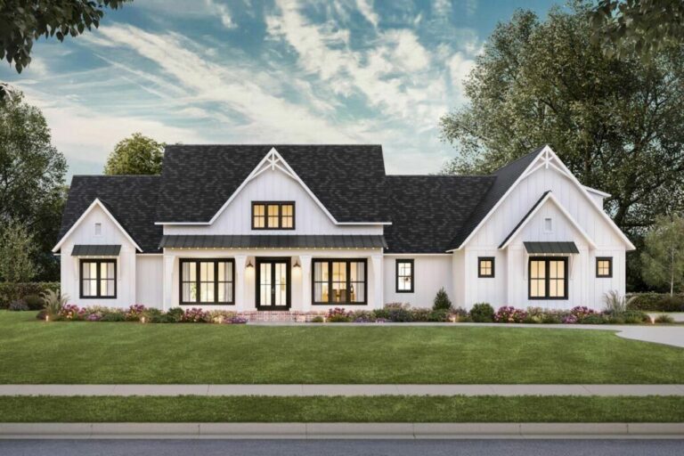 1-Story 4-Bedroom Modern Farmhouse with 3-Car Garage and Bonus Expansion (Floor Plan)