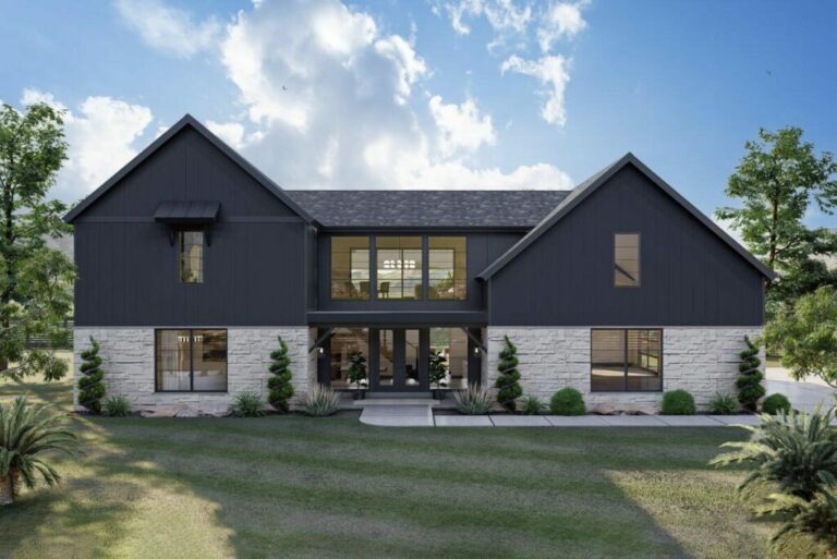 Barndominium Inspired 3-Bedroom 2-Story Modern Farmhouse with Two Fireplaces and Convenient Upstairs Laundry (Floor Plan)